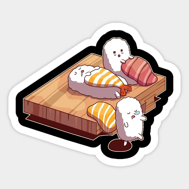 Sleeping Sushi Japanese Lover Asia Fan Enjoy Food Sticker by Funnyawesomedesigns